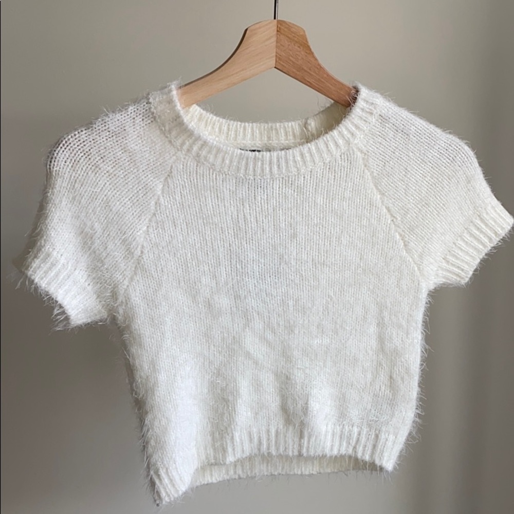 Fuzzy Knit Cropped Sweater